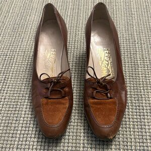 Salvatore Ferragamo Women's Brown Leather Heels